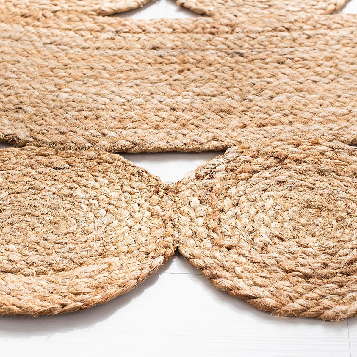 White Beige Jute Braided Round Rugfor Living Room – Rustic handmade by LoomifyHome