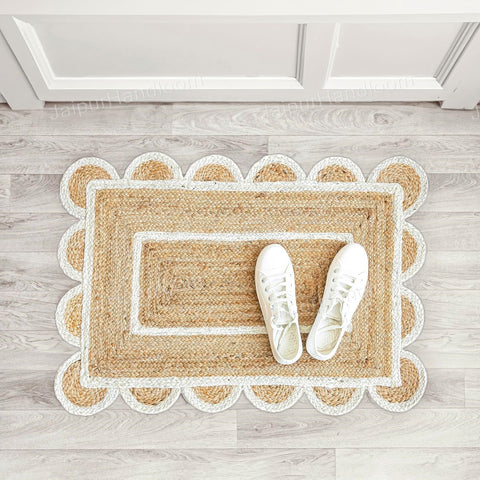 Beige Jute Braided Doormatfor Living Room – 5x8 handmade by LoomifyHome