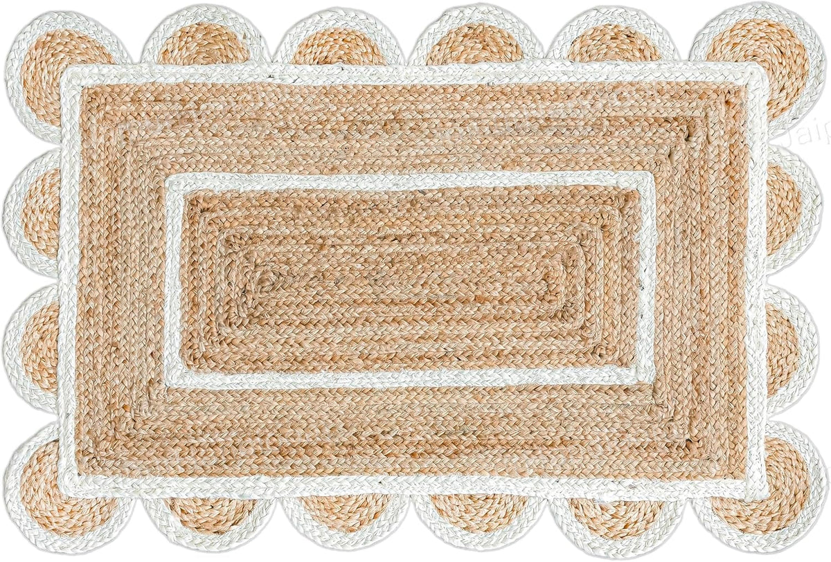 Beige Jute Braided Doormatfor Living Room – 5x8 handmade by LoomifyHome