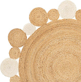White Beige Jute Braided Round Rugfor Living Room – Artisan Style 2 handmade by LoomifyHome