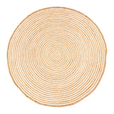 White Beige Jute Braided Round Rugfor Living Room – Scalloped Edge handmade by LoomifyHome