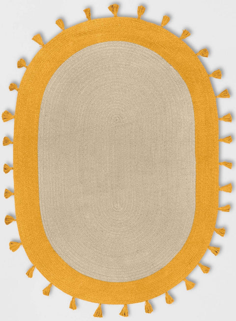 Multicolor Jute Braided Oval Rugfor Living Room – Bedroom Ready handmade by LoomifyHome