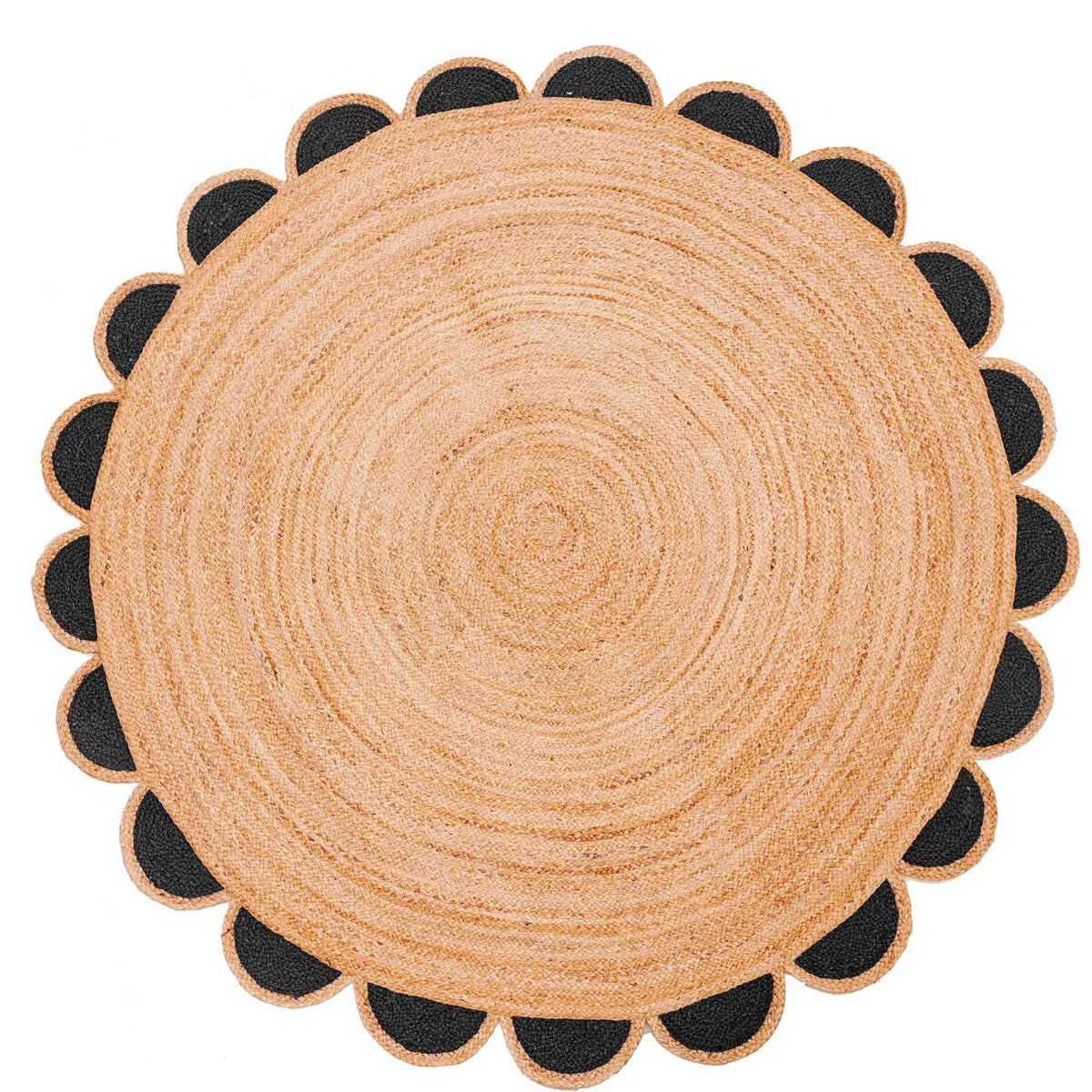 White Beige Jute Braided Round Rugfor Living Room – Patio handmade by LoomifyHome
