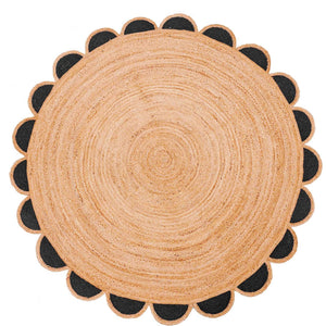 White Beige Jute Braided Round Rugfor Living Room – Patio handmade by LoomifyHome