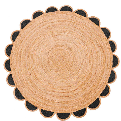 White Beige Jute Braided Round Rugfor Living Room – Patio handmade by LoomifyHome
