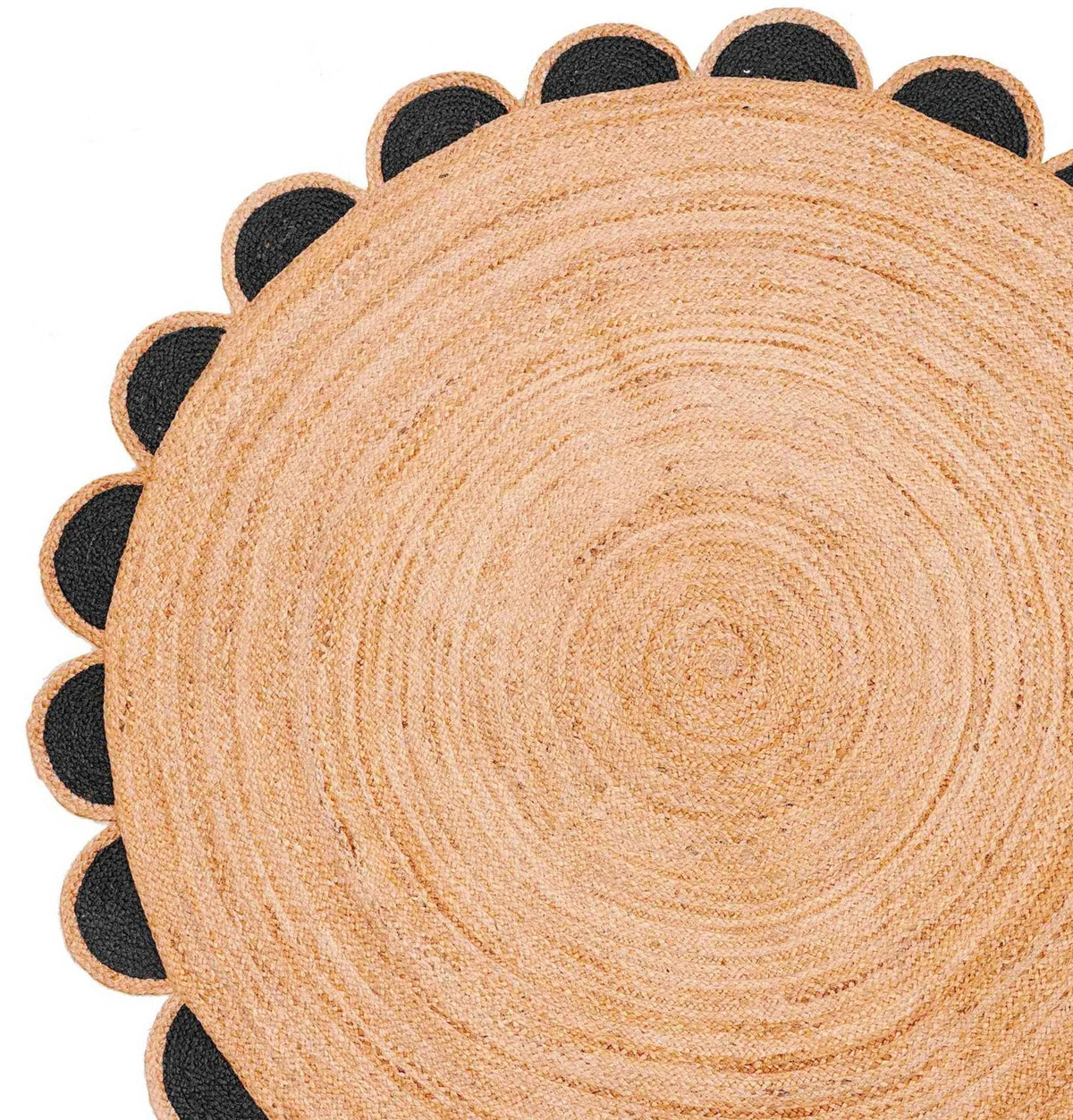 White Beige Jute Braided Round Rugfor Living Room – Patio handmade by LoomifyHome