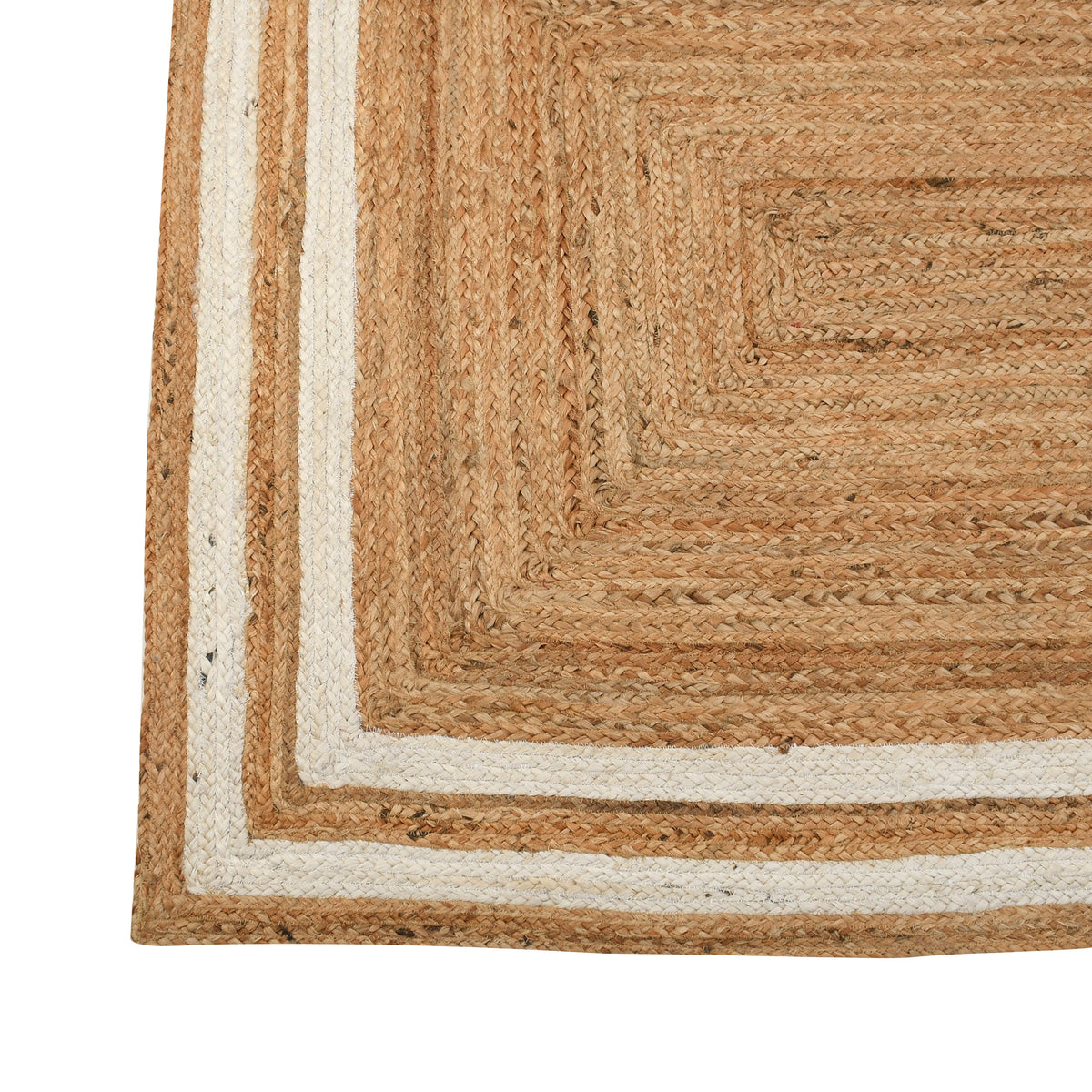 White Beige Jute Braided Runner Rugfor Living Room – 8x10 handmade by LoomifyHome