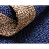 Beige Blue Jute Braided Oval Rugfor Living Room – 4 x 6 handmade by LoomifyHome