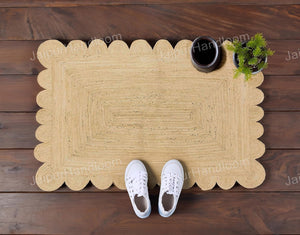 Beige Jute Braided Doormatfor Living Room – 9x12 handmade by LoomifyHome
