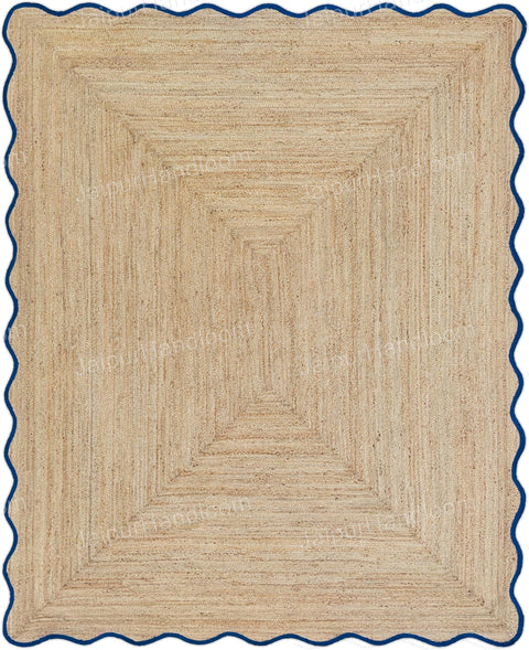 Beige Jute Braided Runner Rugfor Living Room – 108 x 144 handmade by LoomifyHome