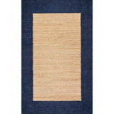 Beige Blue Jute Braided Area Rugfor Living Room – Bordered handmade by LoomifyHome