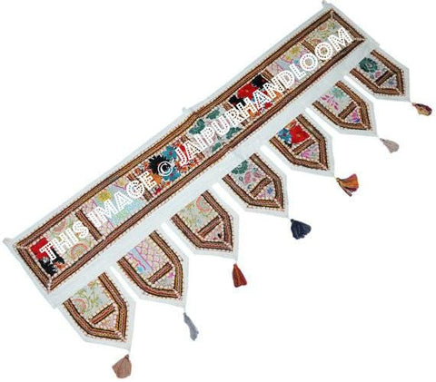 Indian Bohemian Toran Embroidered Door Hanging Valance