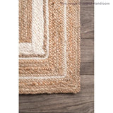 Beige Blue Jute Braided Runner Rugfor Living Room – 24 x 144 handmade by LoomifyHome