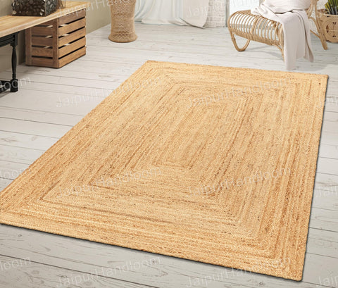 Beige Jute Braided Stair Runnerfor Living Room – Farmhouse handmade by LoomifyHome