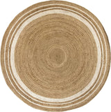 White Beige Jute Braided Round Rugfor Living Room – Artisan Style 3 handmade by LoomifyHome