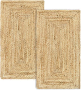 White Beige Jute Braided Runner Rugfor Living Room – 84 x 132 handmade by LoomifyHome