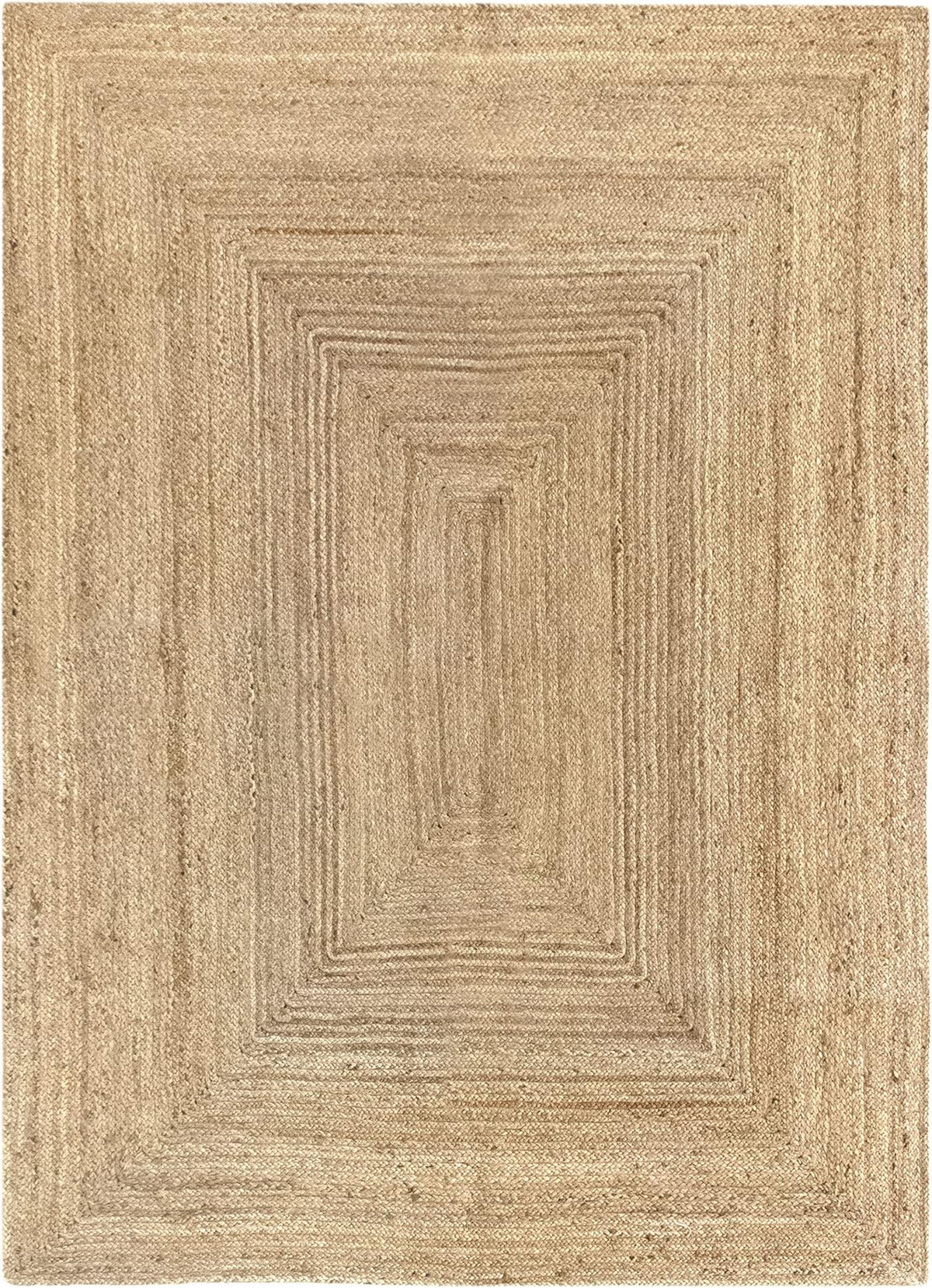 White Beige Jute Braided Runner Rugfor Living Room – 84 x 132 handmade by LoomifyHome