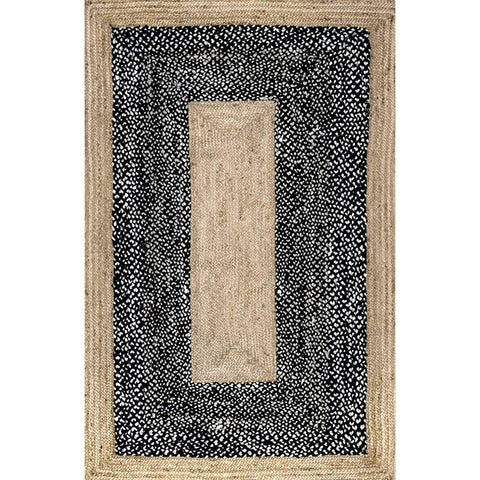 Beige Blue Jute Braided Runner Rugfor Living Room – 36 x 60 handmade by LoomifyHome