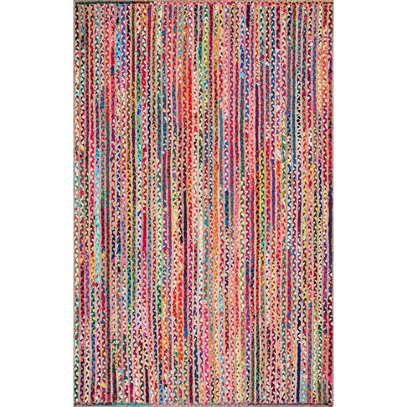 Beige Blue Jute Braided Oval Rugfor Living Room – 36 x 48 handmade by LoomifyHome