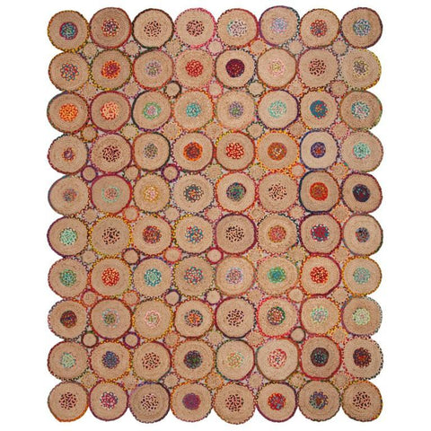 Beige Blue Jute Braided Runner Rugfor Living Room – Fiber handmade by LoomifyHome