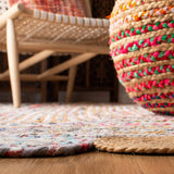 White Multicolor Jute Braided Oval Rugfor Living Room handmade by LoomifyHome