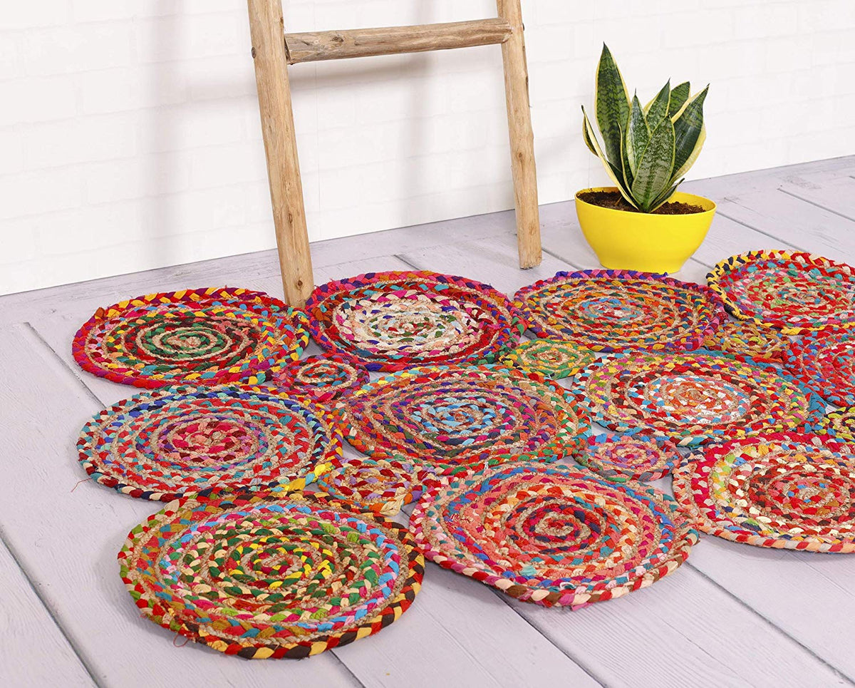 Beige Blue Jute Braided Runner Rugfor Living Room – Custom handmade by LoomifyHome
