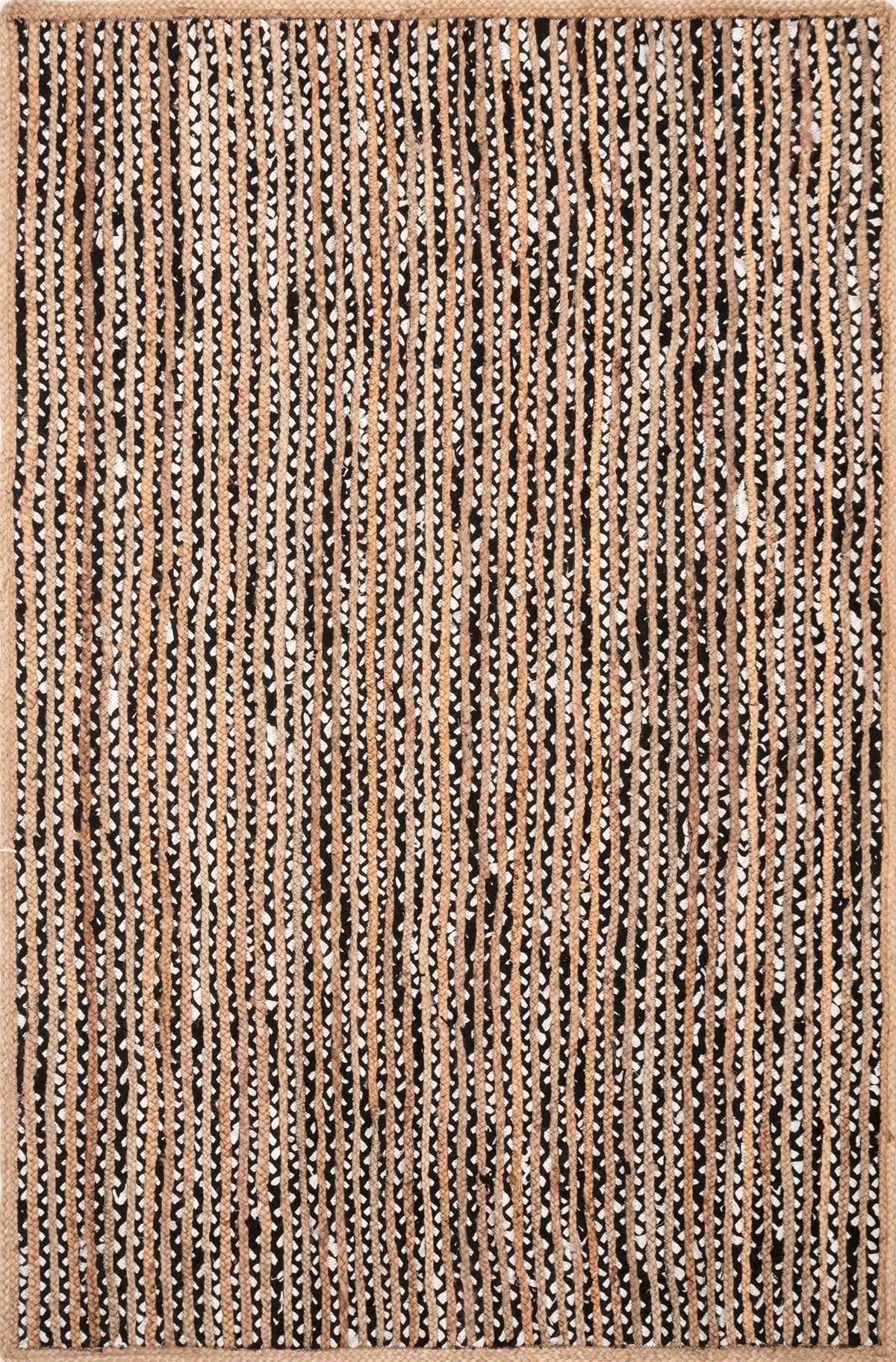 White Beige Jute Braided Runner Rugfor Living Room – 7 x 10 handmade by LoomifyHome