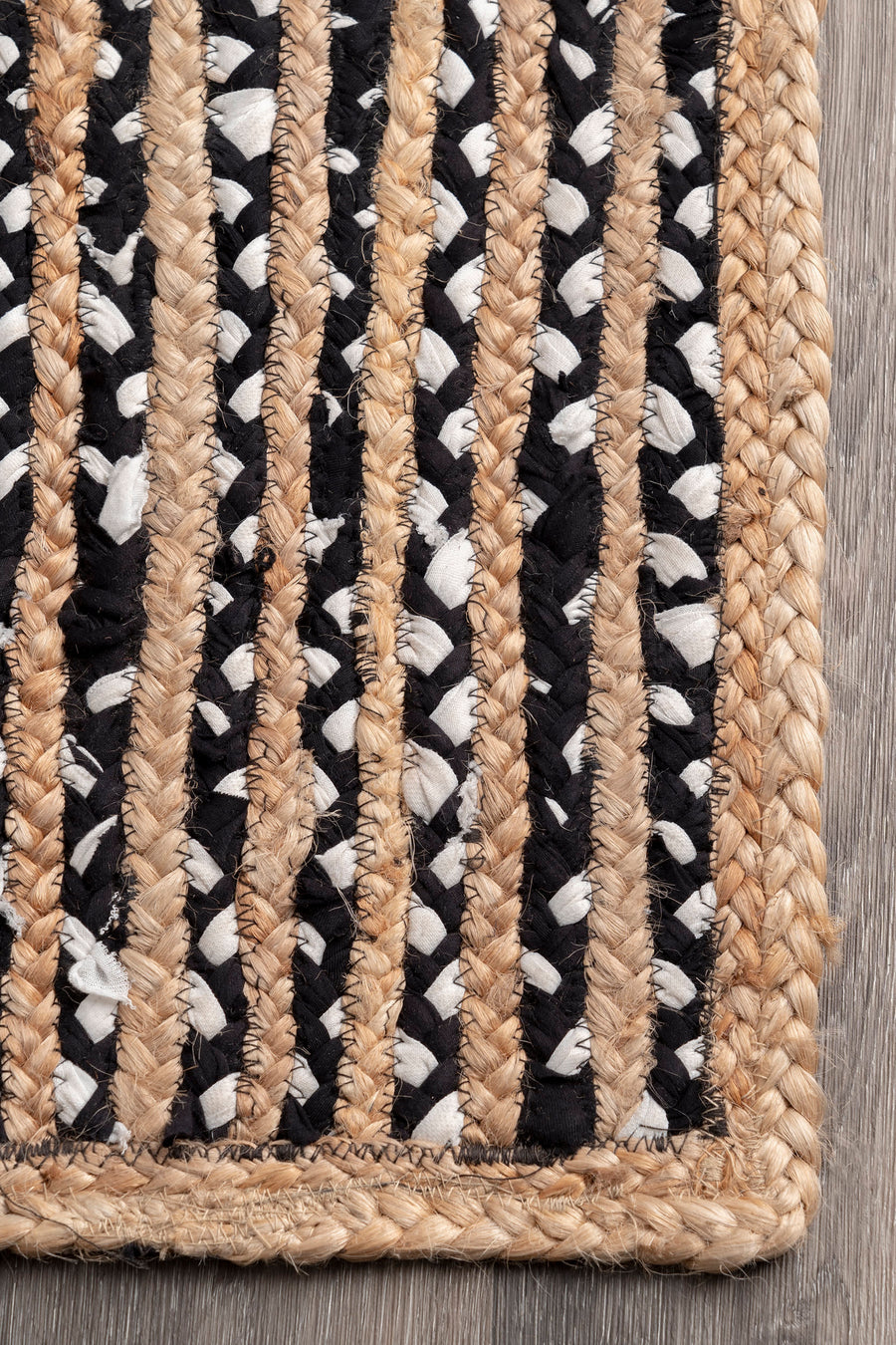 White Beige Jute Braided Runner Rugfor Living Room – 7 x 10 handmade by LoomifyHome
