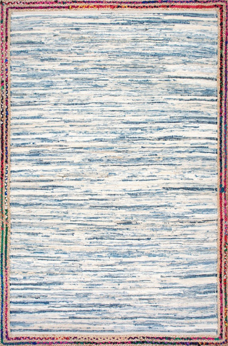 Beige Blue Jute Braided Oval Rugfor Living Room – Bedroom Ready handmade by LoomifyHome