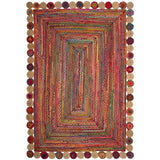 Beige Blue Jute Braided Area Rugfor Living Room – 6 x 8 handmade by LoomifyHome