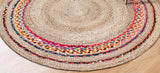 Beige Blue Jute Braided Round Rugfor Living Room – Carnivale handmade by LoomifyHome