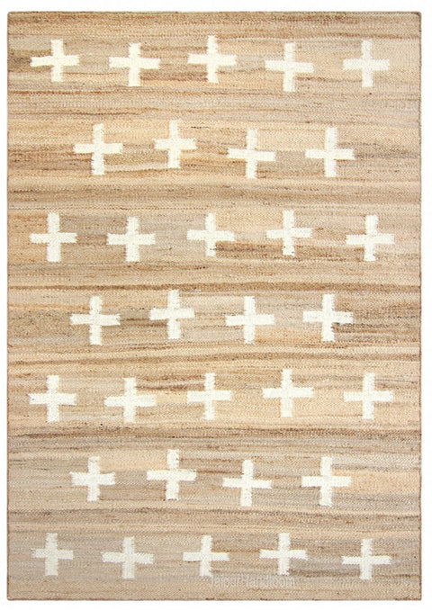Beige Jute Braided Stair Runnerfor Living Room – 60 x 96 handmade by LoomifyHome