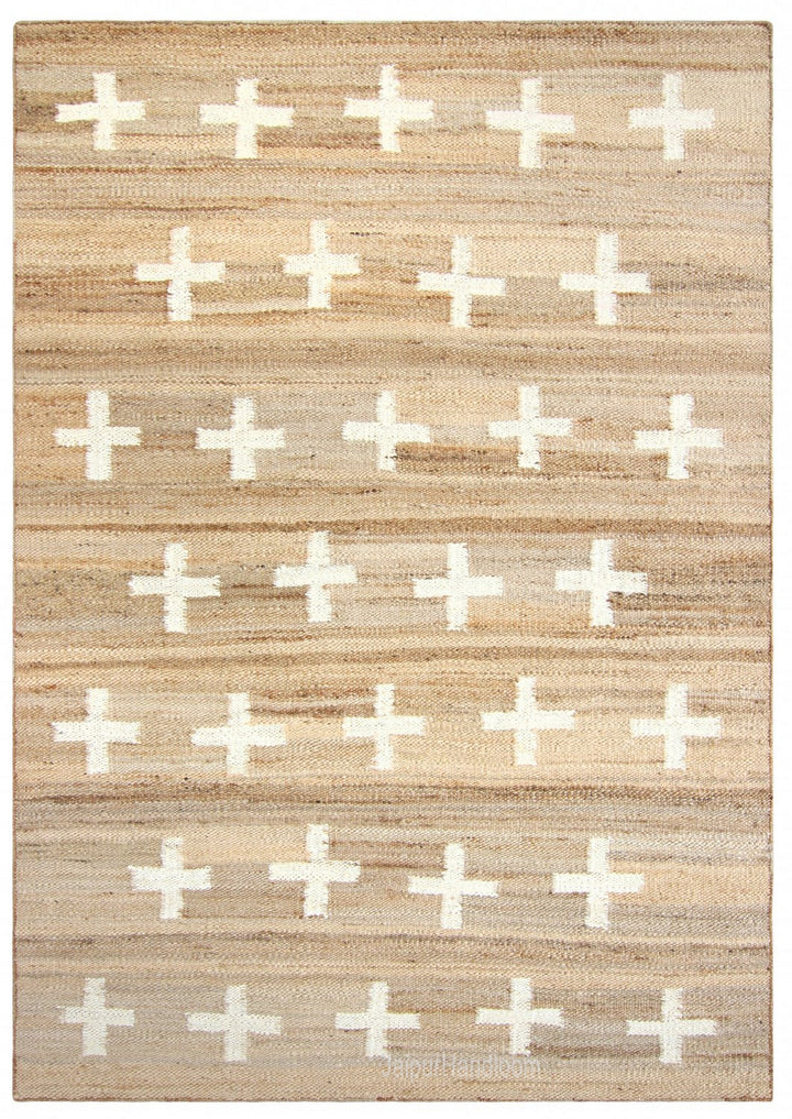 Beige Jute Braided Stair Runnerfor Living Room – 60 x 96 handmade by LoomifyHome