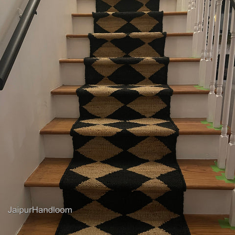 Beige Jute Braided Stair Runnerfor Living Room – 7 x 11 handmade by LoomifyHome