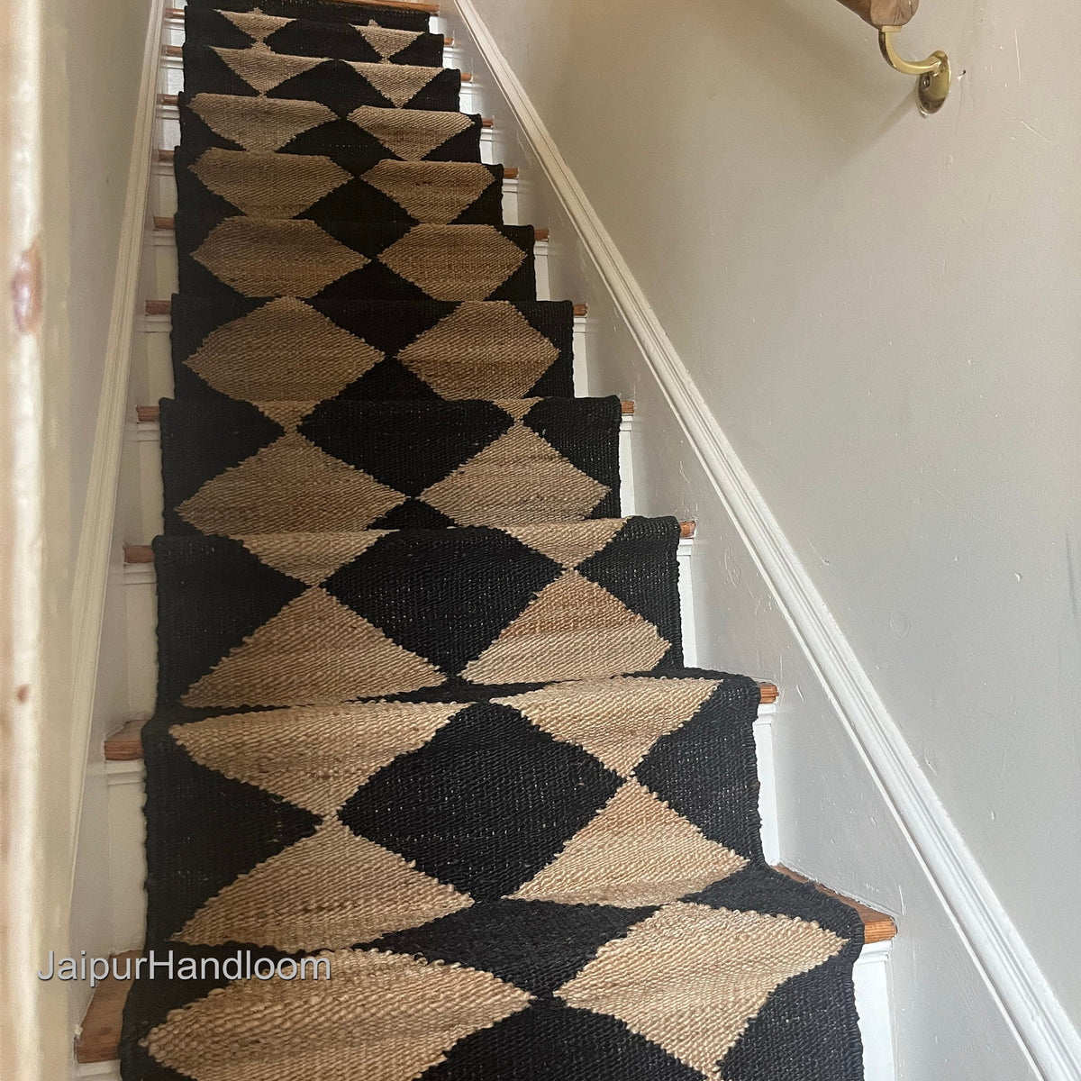 Beige Jute Braided Stair Runnerfor Living Room – 7 x 11 handmade by LoomifyHome
