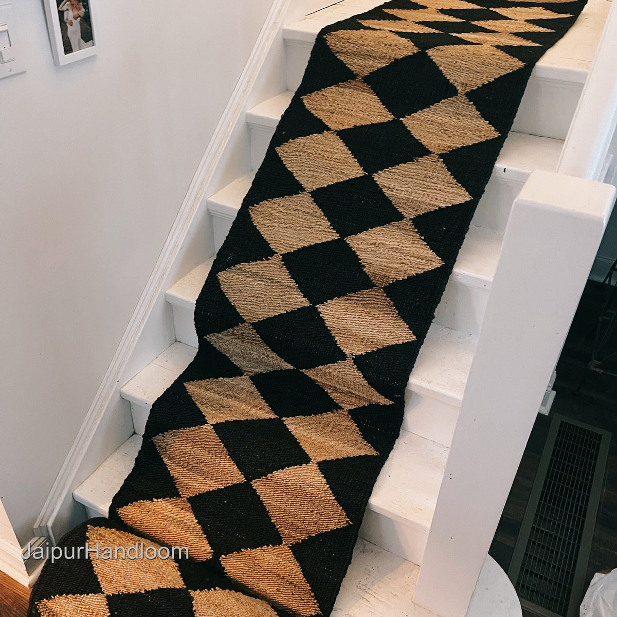 Beige Jute Braided Stair Runnerfor Living Room – 7 x 11 handmade by LoomifyHome