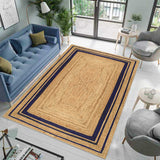 White Beige Jute Braided Runner Rugfor Living Room – 24 x 36 handmade by LoomifyHome