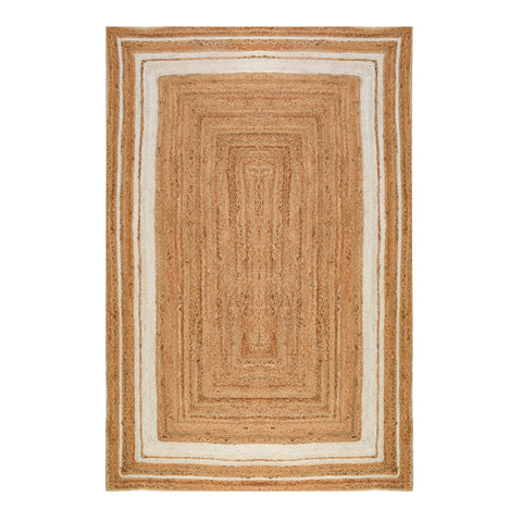 White Beige Jute Braided Runner Rugfor Living Room – 12x15 handmade by LoomifyHome