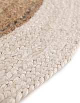 White Beige Jute Braided Round Rugfor Living Room – Solid handmade by LoomifyHome