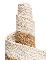 White Beige Jute Braided Round Rugfor Living Room – Solid handmade by LoomifyHome