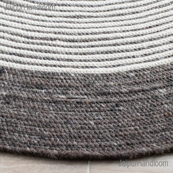 Black White Jute Braided Doormatfor Living Room – Bohemian handmade by LoomifyHome