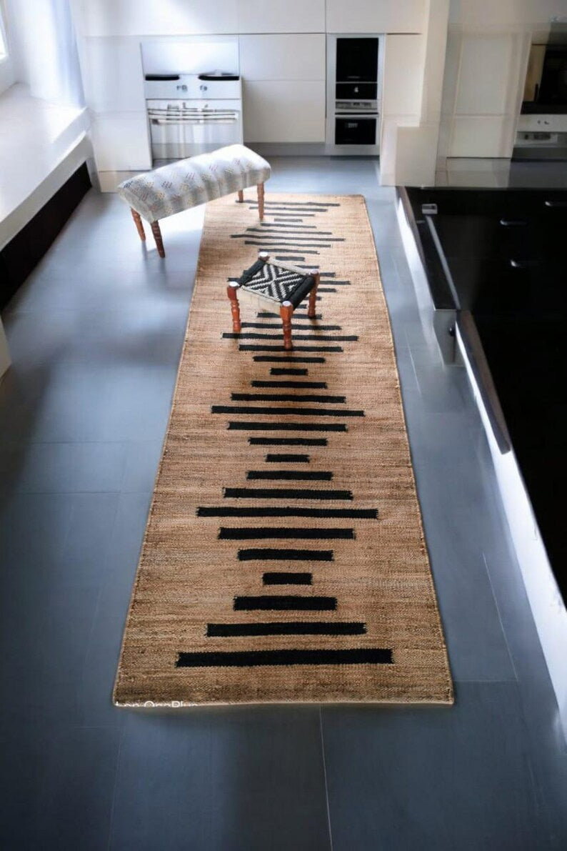 Beige Jute Braided Stair Runnerfor Living Room – 24 x 36 handmade by LoomifyHome