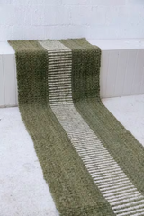 Beige Green Jute Braided Stair Runnerfor Living Room handmade by LoomifyHome