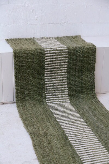 Beige Green Jute Braided Stair Runnerfor Living Room handmade by LoomifyHome