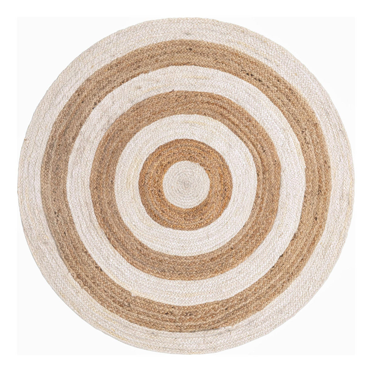 White Beige Jute Braided Round Rugfor Living Room – Round handmade by LoomifyHome