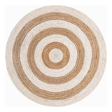 White Beige Jute Braided Round Rugfor Living Room – Round handmade by LoomifyHome