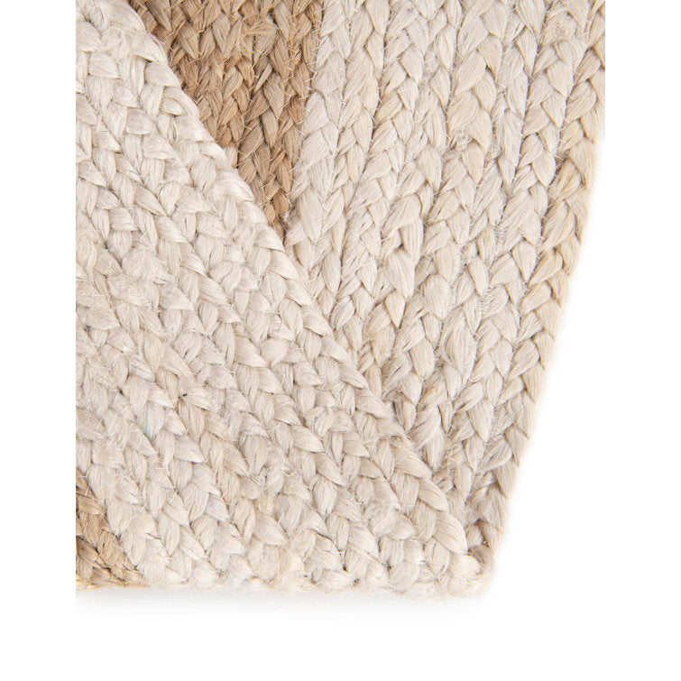White Beige Jute Braided Round Rugfor Living Room – Round handmade by LoomifyHome