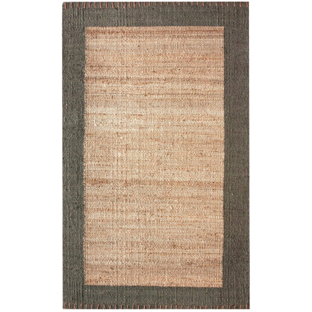 Beige Blue Jute Braided Area Rugfor Living Room – 24 x 36 handmade by LoomifyHome