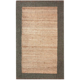 Beige Blue Jute Braided Area Rugfor Living Room – 24 x 36 handmade by LoomifyHome