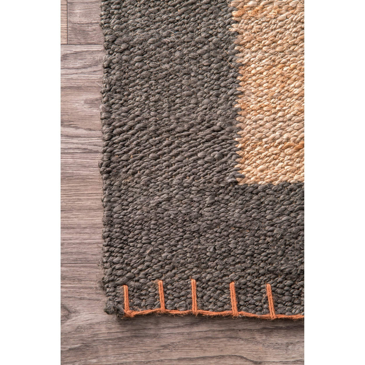 Beige Blue Jute Braided Area Rugfor Living Room – 24 x 36 handmade by LoomifyHome